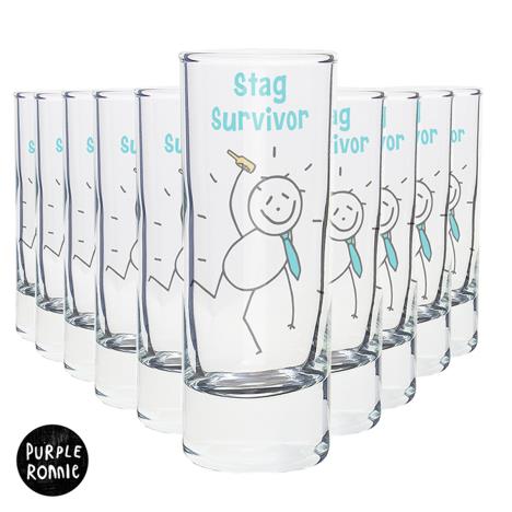 Personalised Purple Ronnie Male Shot Glasses Pack of 10 Extra Image 1